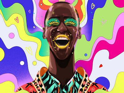 Don't hide your magic🌈✨ design happy illustration ncuti gatwa netflix portrait sexeducation smile