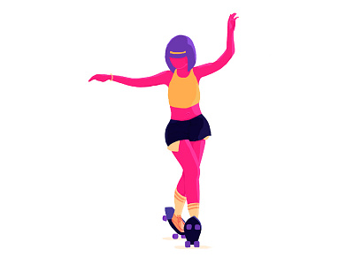 Skater Girl 2d character dancing girl skateboarding