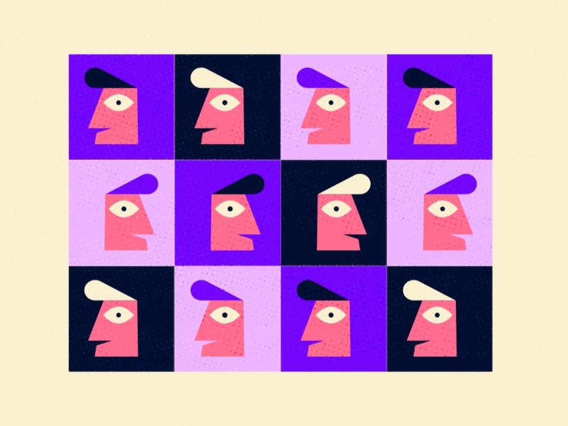 Dude grid animation character design grid illustration motion
