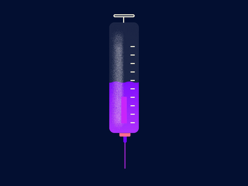 Injection animation blood chip design illustration injection lamp motion needle