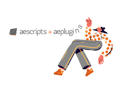 Aescipts + Aeplugins charactdesign header illustration stickers website