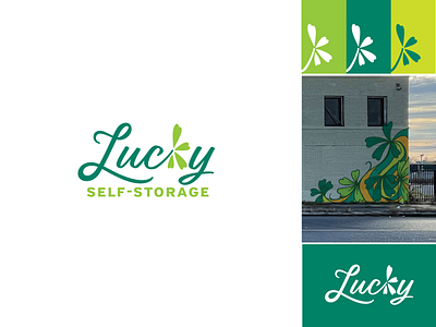 Lucky Self-Storage branding design handlettering illustration logo