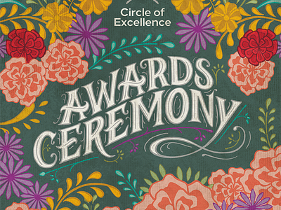 Circle of Excellence Program Cover design handlettering illustration
