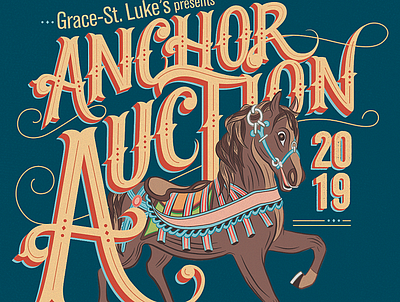 Anchor Auction design handlettering illustration poster