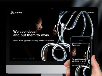 Gryphon Groupe Homepage background images dark flat fluid grid homepage minimal mobile first responsive web design
