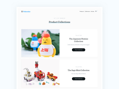 Nokotoko - Collections cards html kids product web