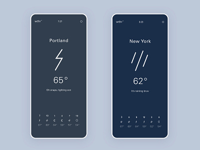 wthr app - rain and storms api app minimal mobile mobile ui simple weather