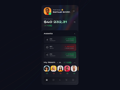 Crypto Wallet bank crypto crypto wallet dark mobile social ui ux wallet