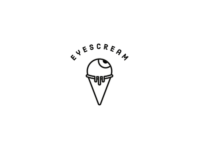 eyescream black and white clean logo logodesign