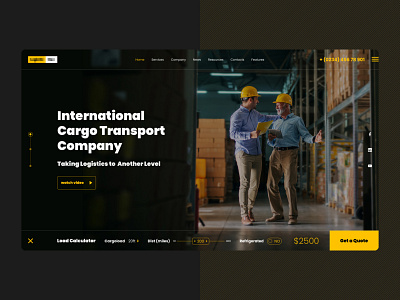 Logistics Company Home Page calculator clean first page homepage minimal ui ux web webdesign