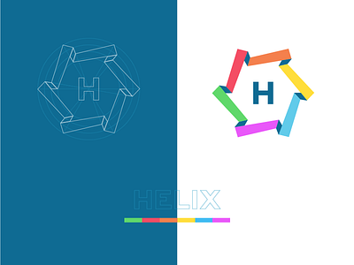 Design System logo concept concept h helix logo