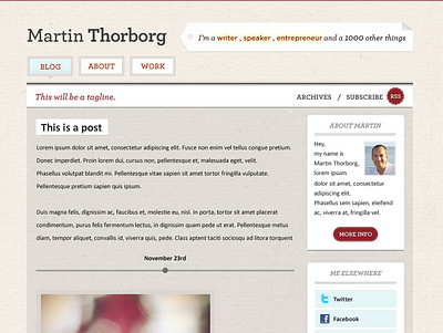 Tumblr Layout for Martin Thorborg design screendesign tumblr theme webdesign