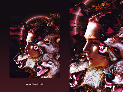 Wolfmother collage crows nature surreal surrealism wolfmother wolfs