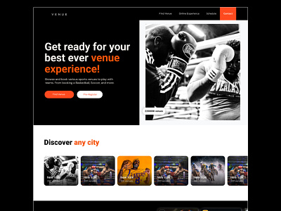 Venue : Intro arena booking app brand design homepage landing page sport ui ui design ux ux design venue website design