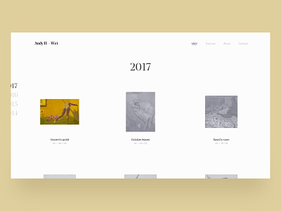 Gallery page — Andy H. Wei art art direction artist design gallery painter painting portfolio typography ui ux web webdesign website