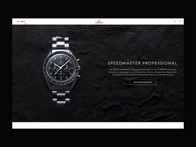 Omega Watches Website Menu Navigation animation art direction design digital experience graphic design interaction interactive design interface interface design layout luxury omega ui ui design ux ux design watches web web design website layout