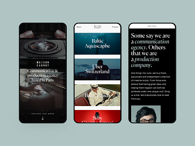 Maison Carnot - Mobile communication agency design graphic design interface interface design layout mobile mobile ui portfolio production house typeface ui ui design ux ux design web web design website layout