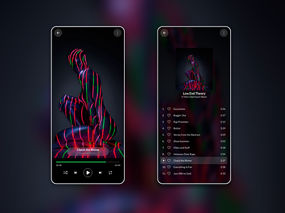 MP3 Player App actq atribecalledquest design mobile app mobile app design mp3 player ui uidesign uiux ux