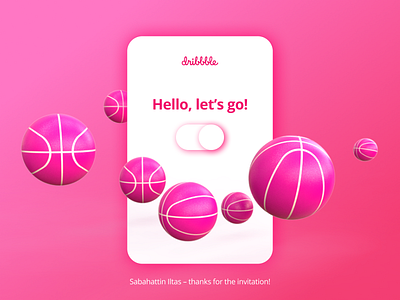 Hello, dribbble! 3d art illustration ui