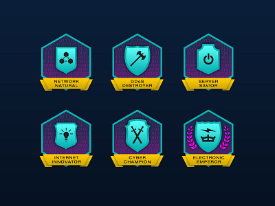 Cyber Lab Achievement Badges badge game ui ui