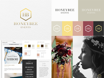 Honeybee Events Identity brand icon idenity logo responsive ui ux design wedding