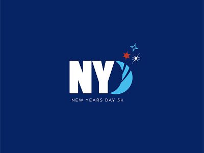 New Year's Day 5k Event Branding 5k branding design logo new years day race vector