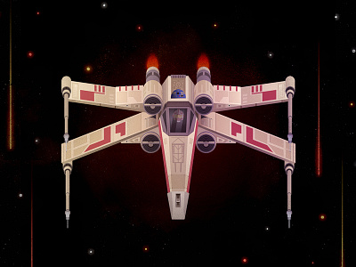 X Wing space star wars texture vector illustration x wing