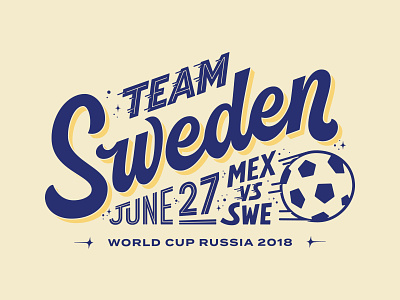 Team Sweden lettering sweden world cup