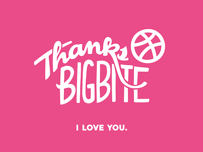 Thanks Big Bite Creative :) basketball debut dribbble flat invite lettering thanks typography