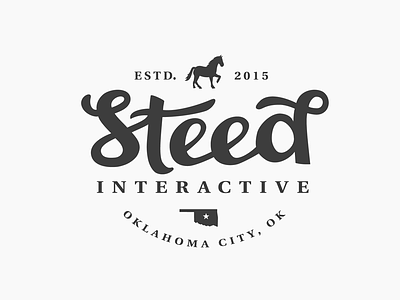 Steed Interactive - Personal Branding agency brand flat horse lettering logo mark oklahoma city western