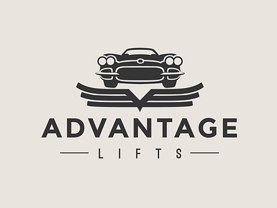 Advantage Lifts Logo car corvette flat headlights logo mark wings