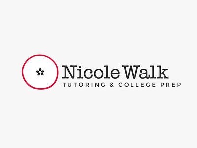 Nicole Walk Tutoring Logo apple college flat logo mark school seeds star teacher tutoring typewriter typography