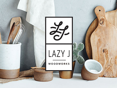 Lazy J Woodworks Logo & Identity