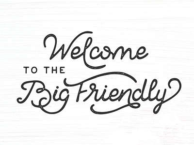 The Big Friendly big friendly hand type ink lettering logo oklahoma stamp welcome