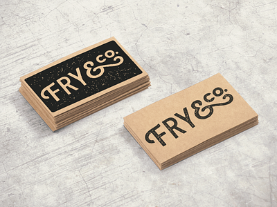 Fry & Co Stamped Business Cards ampersand business cards ink logo salty screen print stamp vintage