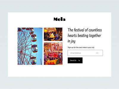 Mela Festival of Joy app color concept design hero landing logodesign minimal page typography ui ui8 uidesign ux vector webdesign website