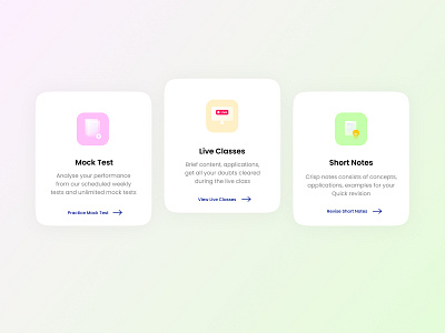 Exam Features UI cards animation app card concept design illustration logo ui ux vector website