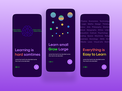 Learning Concept UI/UX Onboarding app branding design illustration logo typography ui ux vector website