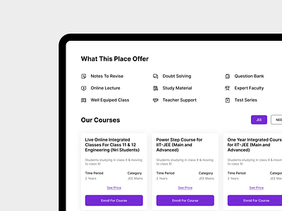 Courses Service and Features 🙌🙌 app design illustration typography ui ux website