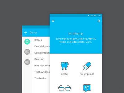 SingleCare App android app blue dashboard healthcare mobile prescriptions