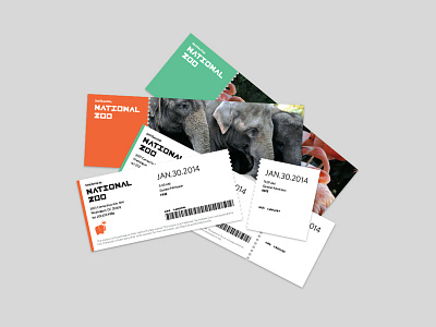 National Zoo tickets animals branding elephant icons tickets zoo