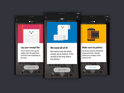 MobiSave – Onboarding app camera coach marks coupon guides illustration onboarding overlay receipt