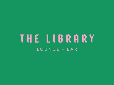 the library bar branding design identity library logo logo design lounge type