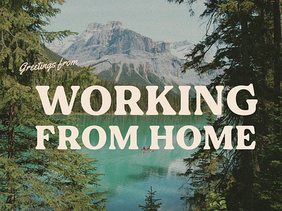 wfh postcard design grain mountains postcard retro type typography wfh