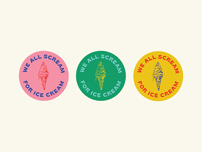 ice cream badges badges branding design ice cream illustration type