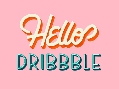 Hello Dribbble design hello illustration script texture type typography