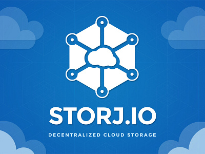 Storj Logo blockchain blue cloud decentralized logo storage storj