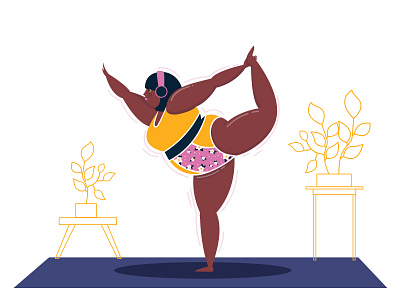 MAKE YOGA EVERY DAY adobe illustrator character design fitness health illustration sport vector woman yoga