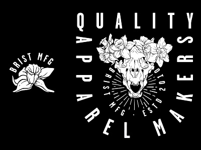 Brist Mfg - Quality Apparel Makers apparel branding daffodil design drawing flowers illustration jaguar logo panther screenprint skull typography