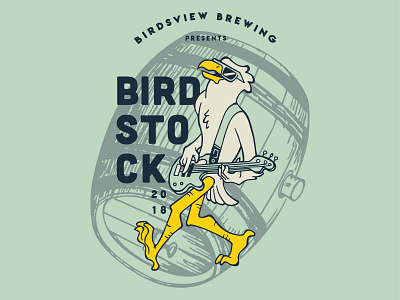 Birdstock 2018 Design apparel bird brewery cartoon character design design drawing eagle guitar illustration keg music screenprint typography vector